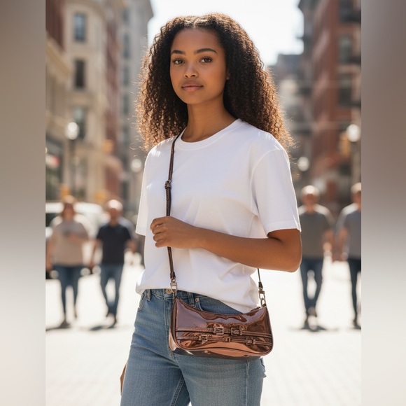 Aldo Handbags - ALDO Bronze Shoulder Bag with Crossbody Strap